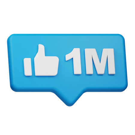 1M Likes  3D Icon