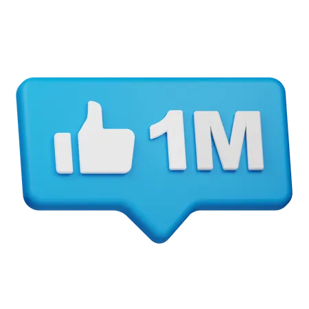 1M Likes  3D Icon