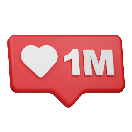 1M Likes Notification  3D Icon