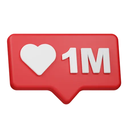 1M Likes Notification  3D Icon