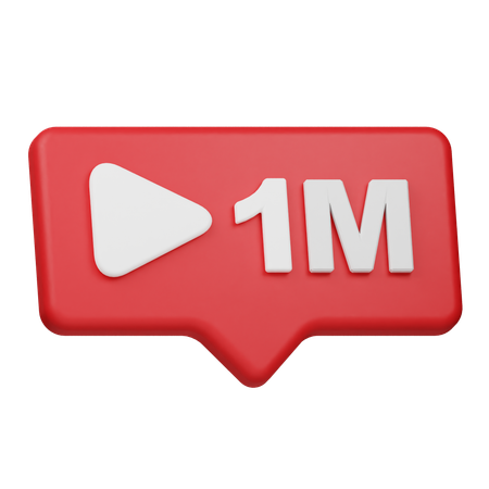 1m 재생 알림  3D Icon