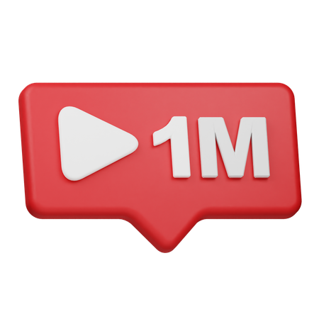 1M Plays Notification  3D Icon