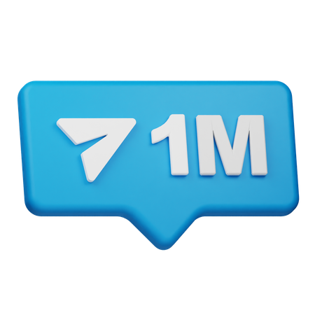 1M Share Notification  3D Icon