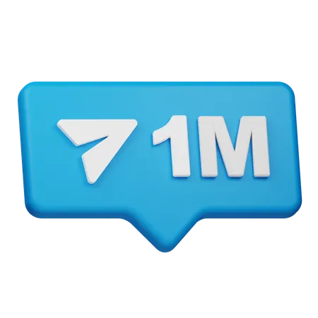 1M Share Notification  3D Icon