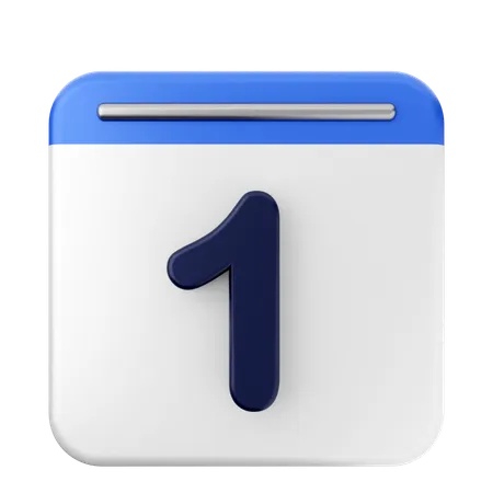 1º Calendário  3D Icon