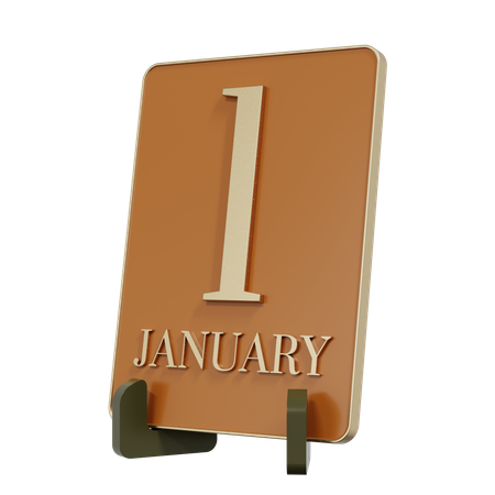 1º de janeiro  3D Icon