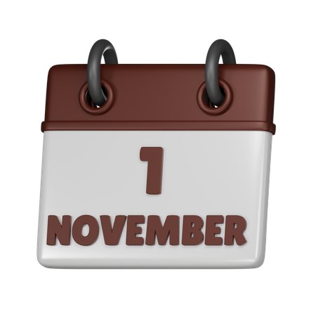 1º de novembro  3D Icon