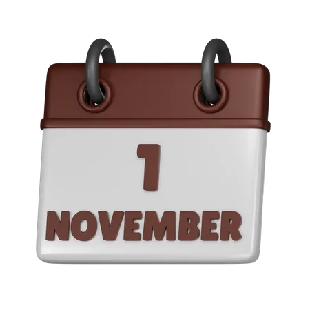 1º de novembro  3D Icon