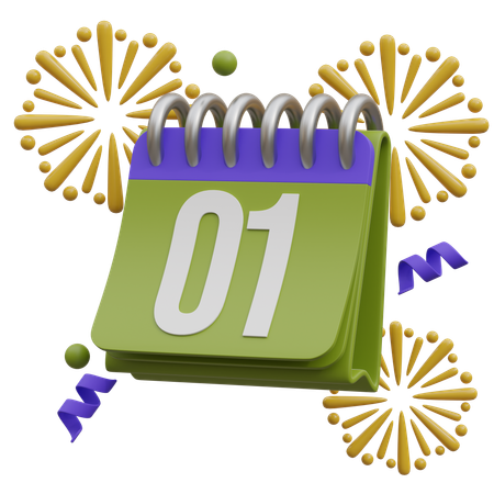 1st Calendar  3D Icon