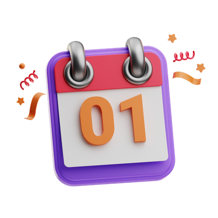 1st Calendar  3D Icon