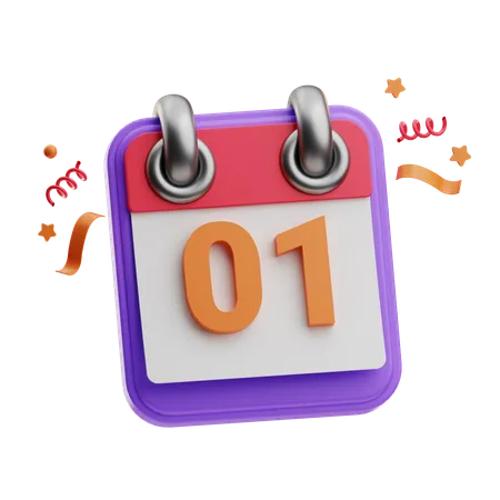 1st Calendar  3D Icon