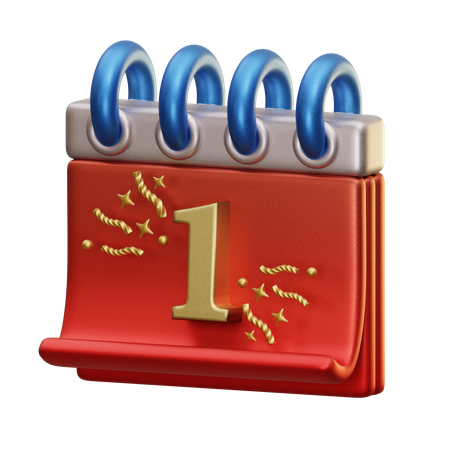 1st Calendar  3D Icon