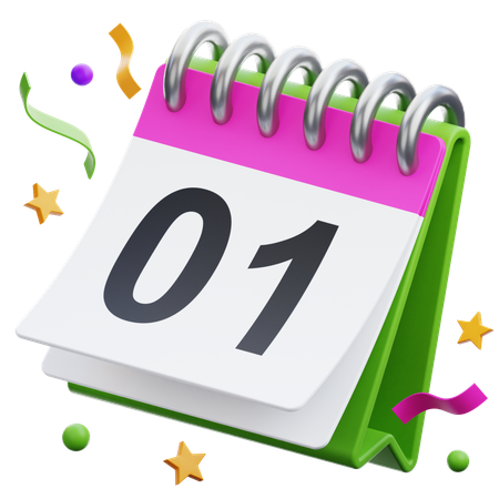 1st Calendar  3D Icon
