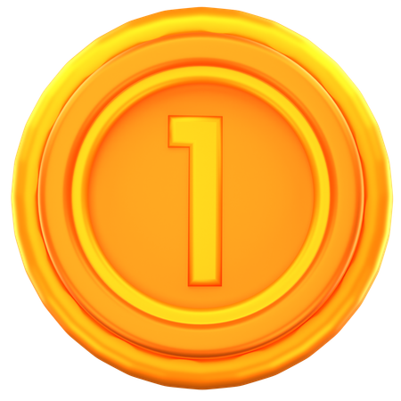 1st coin  3D Icon