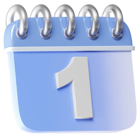 An Icon Displaying A Calendar Marked With The Date 1 Suitable For Scheduling Or Marking Important Dates 3D Icon
