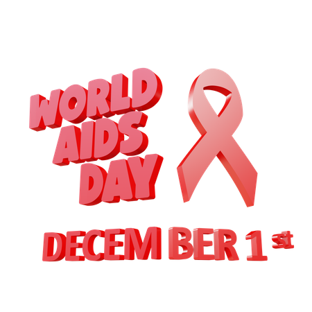 1st December Aids Day  3D Illustration