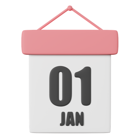 1st January  3D Icon