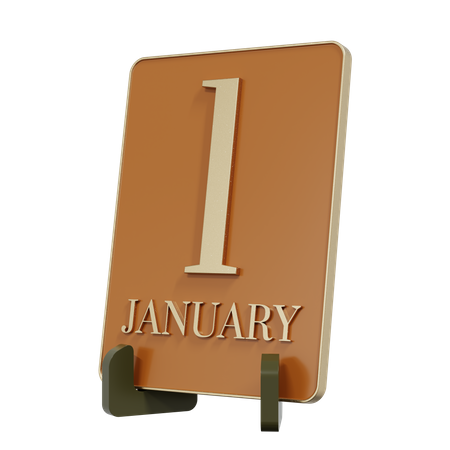 1st January  3D Icon