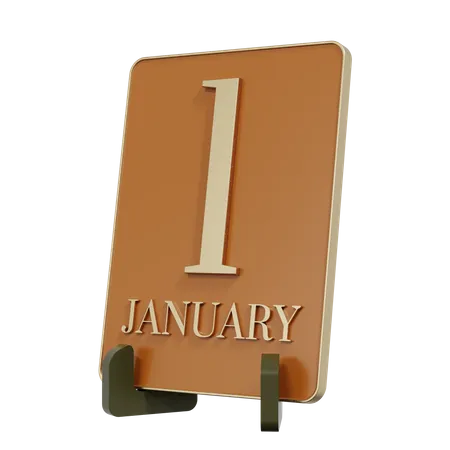 1st January  3D Illustration