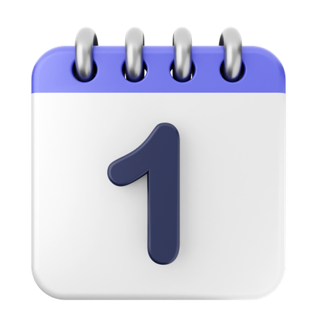1th Calendar  3D Icon