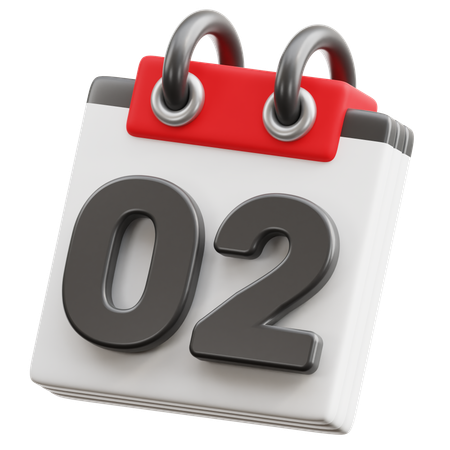 달력 날짜 2  3D Icon