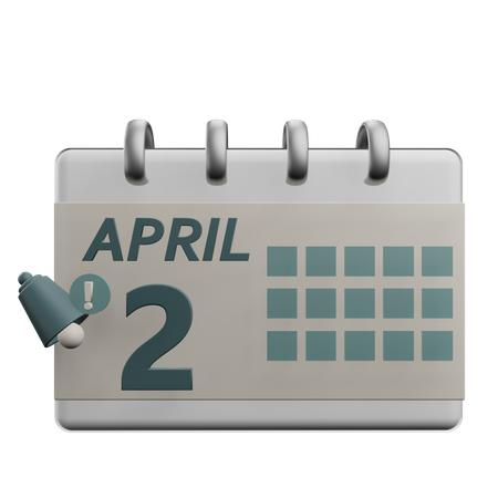 2 April  3D Icon