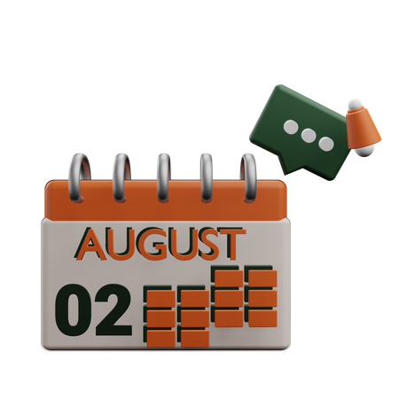 2 august  3D Icon