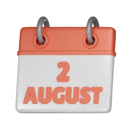 2 August  3D Icon