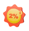 Badge de réduction de 2 %