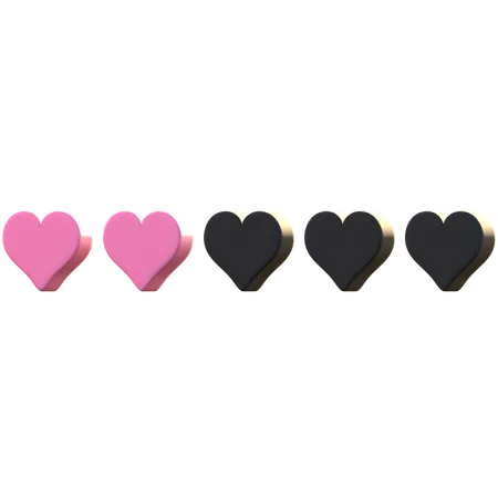 2 calificación del corazón  3D Emoji