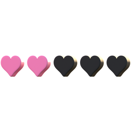 2 calificación del corazón  3D Icon