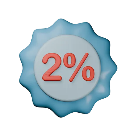 Selo de desconto de 2%  3D Icon