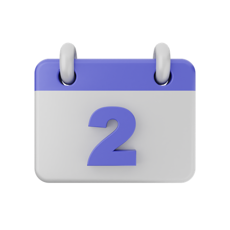 2 Date Calendar  3D Icon