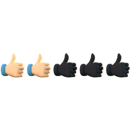 2 Daumen Bewertung  3D Emoji