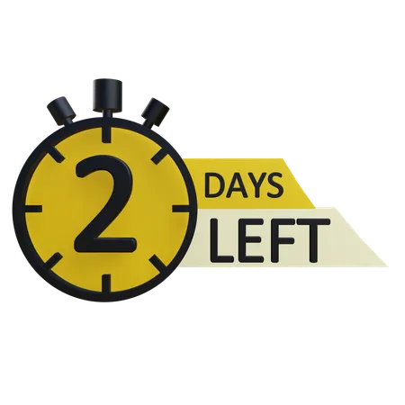 2 days left  3D Icon