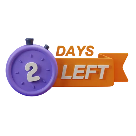 2 Days Left  3D Icon