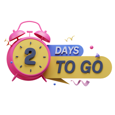 2 Days To Go  3D Icon