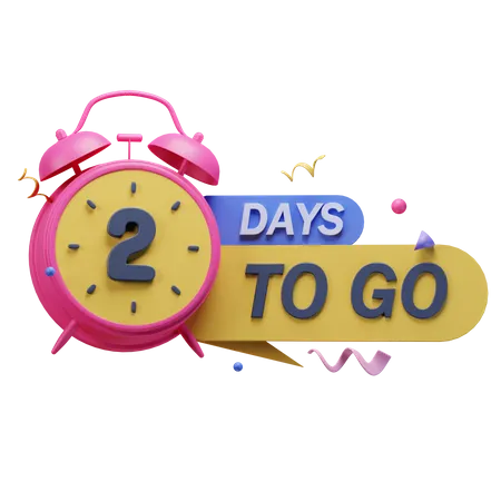 2 Days To Go  3D Icon