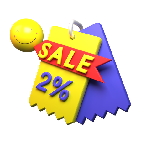 2% Discount  3D Icon