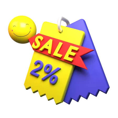 2% Discount  3D Icon