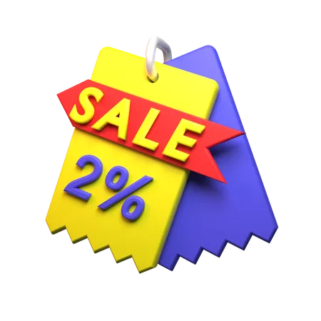 2% Discount  3D Icon