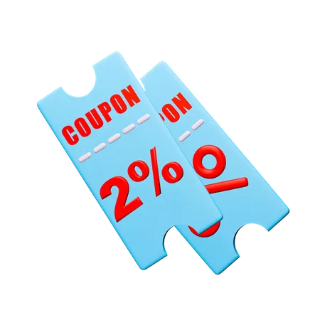 2% Discount Coupon  3D Icon