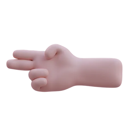 2 doigts pointant le geste de la main  3D Icon