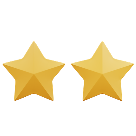 2 estrellas  3D Icon