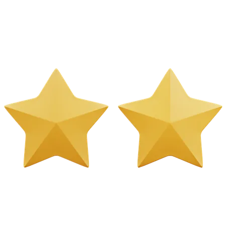 2 estrellas  3D Icon