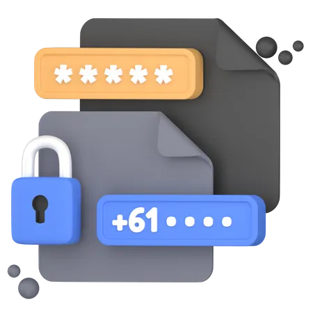 2 Level Authentication By Phone Number And Password 3D Icon
