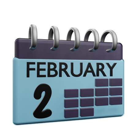 2. Februar Kalender  3D Icon