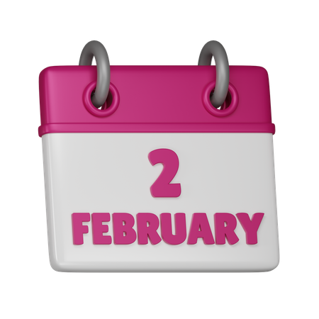 2 February  3D Icon