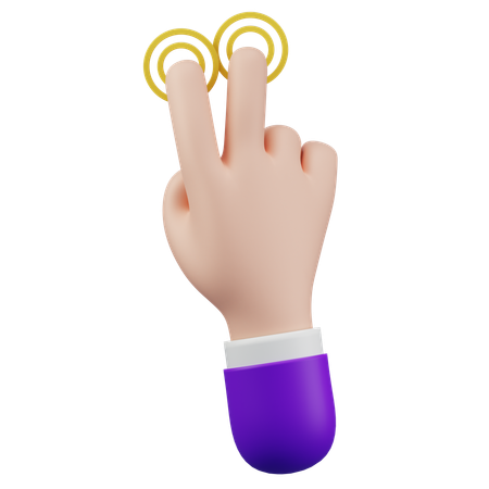 2 Fingers Tap Touch Hand Gesture  3D Icon