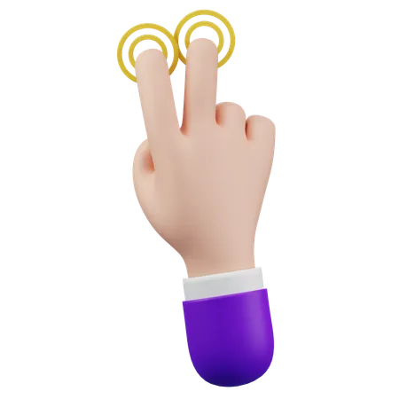 2 Fingers Tap Touch Hand Gesture  3D Icon